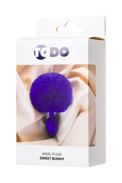 Анальная втулка с хвостом ToDo by Toyfa Sweet bunny, фиолетовая, 13 см