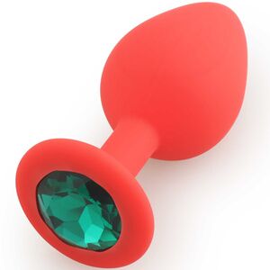 Анальная пробка Play Secrets Silicone Butt Plug Medium, красный/темно-зеленый