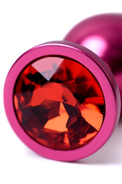 Анальный страз Metal by TOYFA, металл, красный, с кристалом цвета рубин 8,2 см