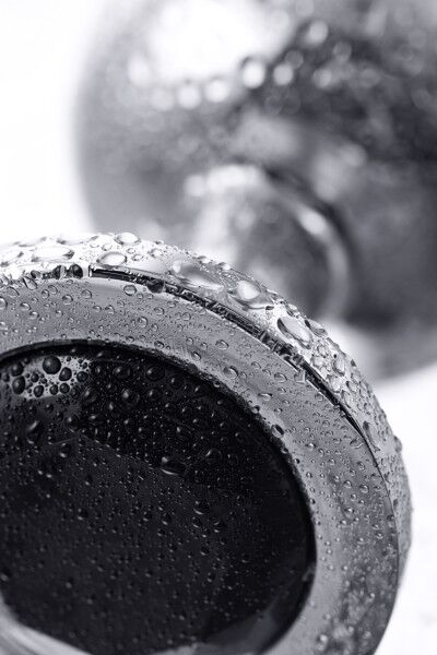 Анальная втулка Metal by TOYFA, серебристая, с черным кристаллом, 10 см