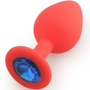 Анальная пробка Play Secrets Silicone Butt Plug Medium, красный/синий