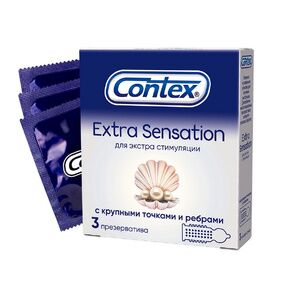 Презервативы Contex №3 Extra Sensation (с крупными точками и ребрами)