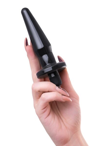 Анальная втулка TOYFA POPO Pleasure Lacerta с вибрацией, черная, 12,1 см