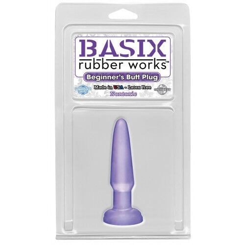 Анальная пробка PipeDream Basix Rubber Works Beginners Butt Plug Purple