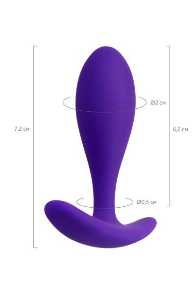 Анальная втулка Штучки-дрючки, силикон, фиолетовая, 7,2 см