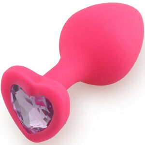 Анальная пробка Play Secrets Silicone Butt Plug Heart Shape Medium, розовый/светло-фиолетовый
