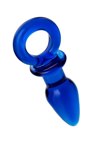 Анальная втулка Sexus Glass, стекло, синяя, 14 см