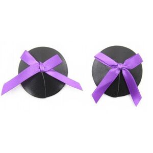 Черные пэстисы Kissexpo с фиолетовыми бантиками