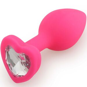 Анальная пробка Play Secrets Silicone Butt Plug Heart Shape Small, розовый/прозрачный