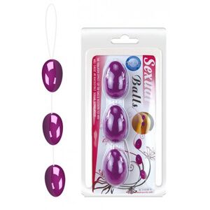 Анально-вагинальные шарики Baile на веревке пурпурные