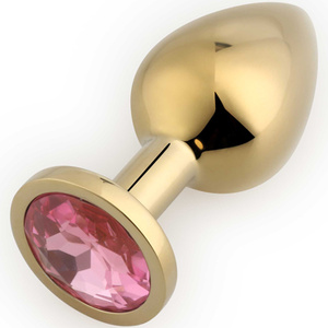 Анальная пробка Play Secrets Metal Rosebud Butt Plug Medium, золотой/розовый