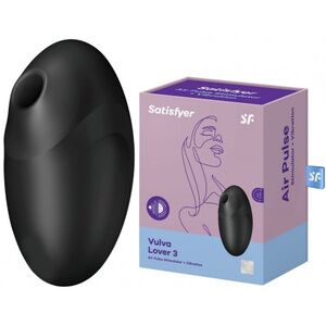 Вакуумно-волновой стимулятор клитора с вибрацией Satisfyer Vulva Lover 3 черный