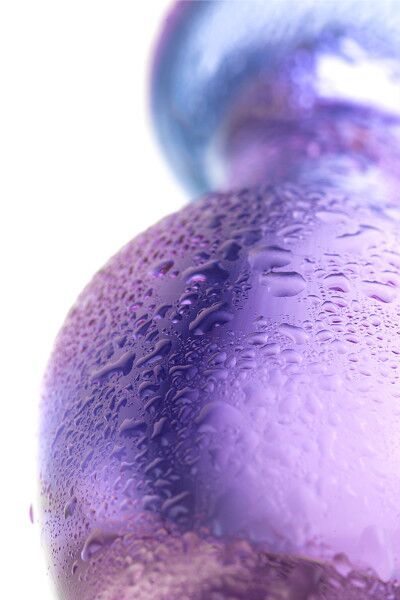 Анальная втулка Sexus Glass, стекло, фиолетовая, 4 см