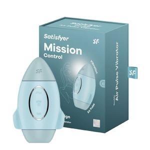 Вакуумно-волновой стимулятор клитора с вибрацией Satisfyer Mission Control, голубой
