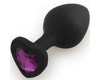 Анальная пробка Play Secrets Silicone Butt Plug Heart Shape Medium, черный/фиолетовый