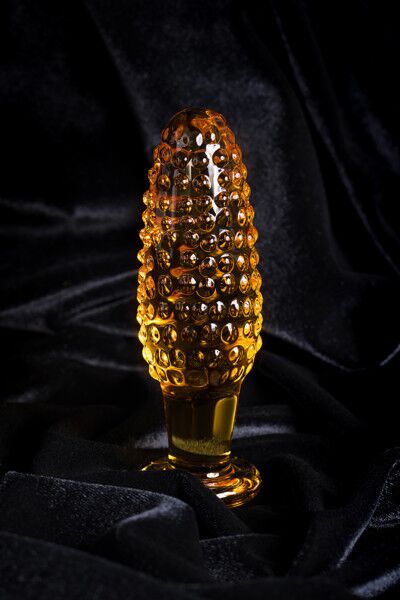 Анальная втулка Sexus Glass, желтая, 13 см