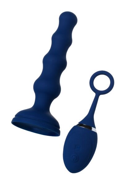 Анальная вибровтулка O'Play Toyfa Wave с пультом ДУ, силикон, синий, 15,5 см.