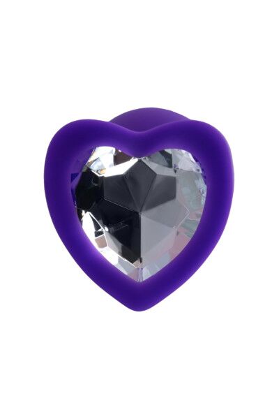 Анальная втулка ToDo by Toyfa Diamond Heart, силикон, фиолетовая, 7 см