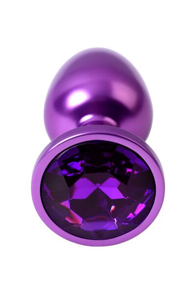 Анальный страз, TOYFA Metal, фиолетовый, с кристаллом цвета аметист, 7,2 см