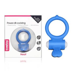 Виброкольцо Lovetoy голубое Power Heart Clit Cockring