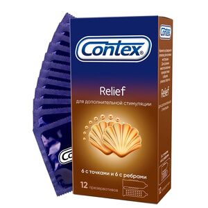 Презервативы Contex №12 Relief с ребрами и точками