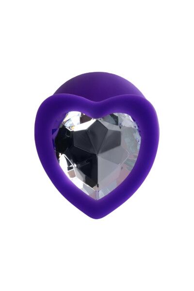 Анальная втулка ToDo by Toyfa Diamond Heart, силикон, фиолетовая, 8 см