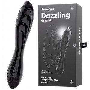 Двусторонний стеклянный фаллоимитатор Satisfyer Dazzling Crystal 1 черный, 18,5 см