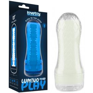 Прозрачный мастурбатор светящийся в темноте Lovetoy Lumino Play Ribbed Masturbator