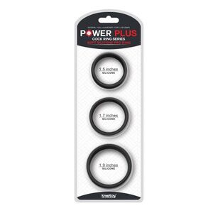 Набор эрекционных колец Lovetoy Power Plus Soft Silicone Pro Ring черный