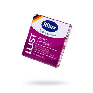 Презервативы Ritex LUST №3, рифленые с пупырышками, 19 см