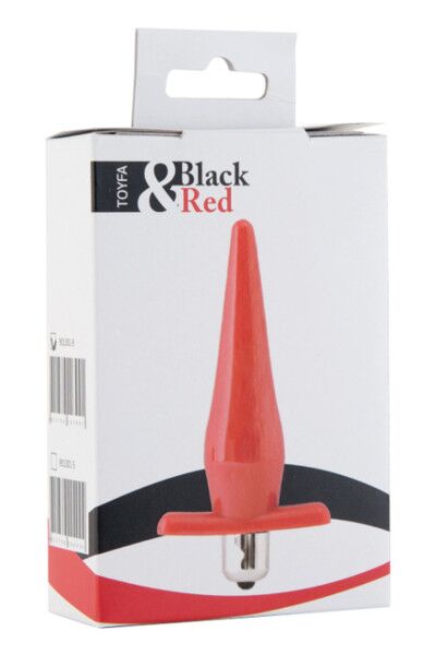 Анальная втулка Black&Red by TOYFA с вибрацией, красная, 12,7 см