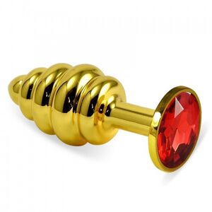 Анальная пробка Lovetoy Rosebud Classic S (Gold) красная