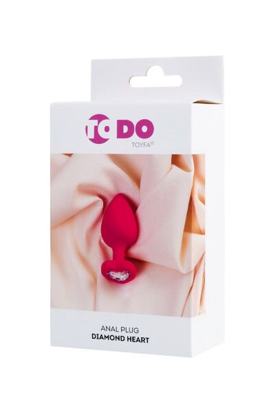 Анальная втулка ToDo by Toyfa Diamond Heart, силикон, розовая, 9,5 см