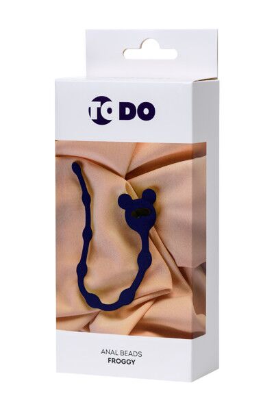 Анальная цепочка ToDo by Toyfa Froggy, силикон, синяя, 27,4 см