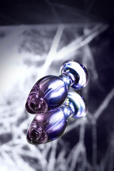 Анальная втулка Sexus Glass, стекло, фиолетовая, 4 см