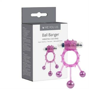 Эрекционное кольцо с вибропулей и металлическими шариками Ball Banger Me You Us