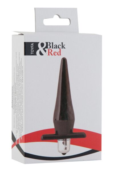 Анальная втулка Black & Red by TOYFA с вибрацией, чёрная, 12,7 см