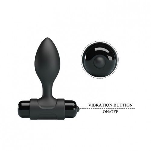 Черная анальная втулка с вибрацией Baile Vibra Butt Plug