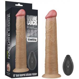 Реалистичный вибратор с ротацией Lovetoy Dual Layered Silicone Rotator 25 см