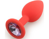 Анальная пробка Play Secrets Silicone Butt Plug Small, красный/светло-фиолетовый