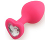 Анальная пробка Play Secrets Silicone Butt Plug Heart Shape Medium, розовый/прозрачный