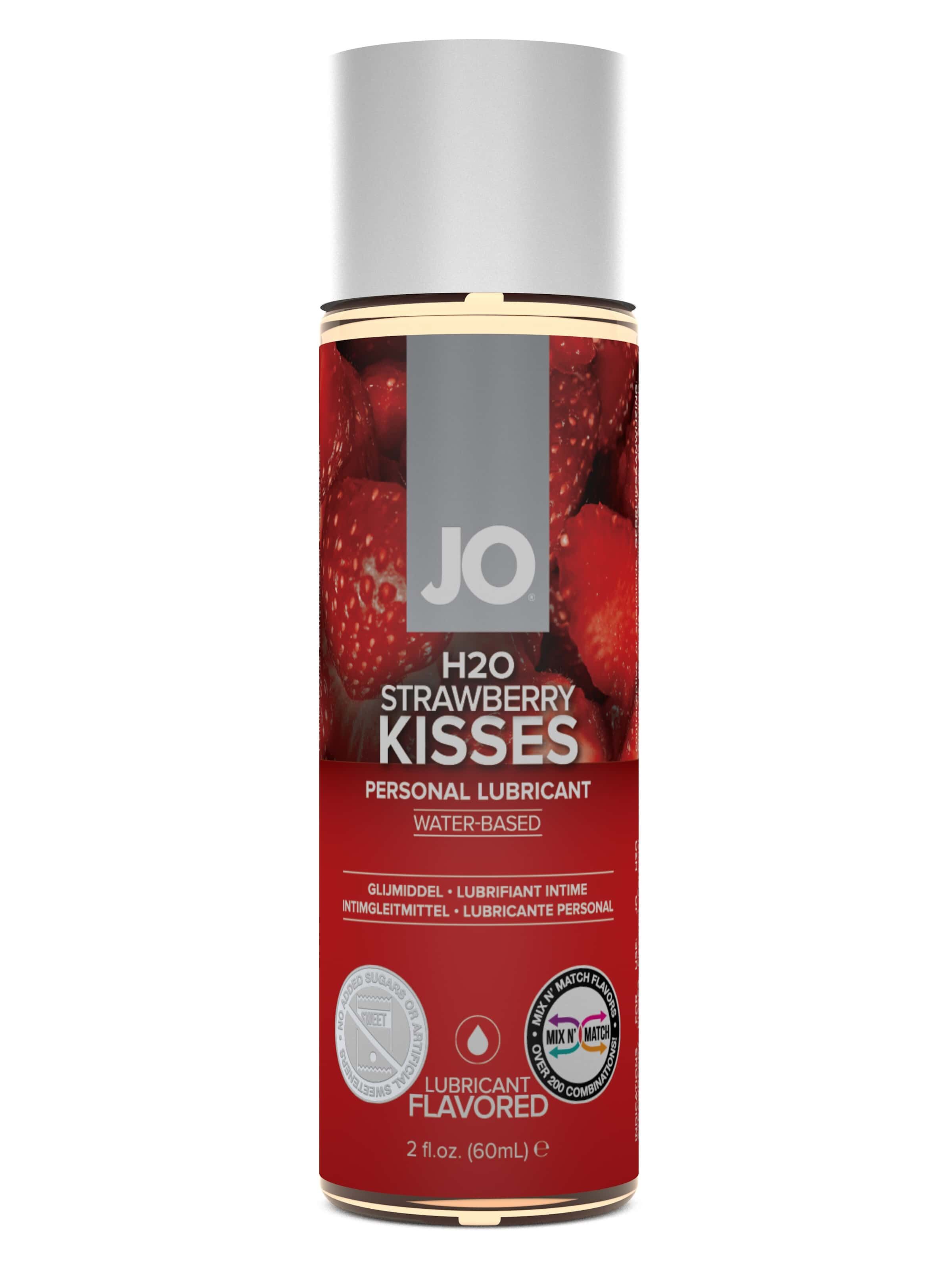 Лубрикант на водной основе с ароматом клубники JO Flavored Strawberry Kiss 60 мл
