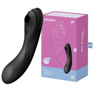 Вакуумный вибростимулятор для клитора и точки G Satisfyer Curvy Trinity 4 черный