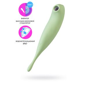 Вакуум-волновой бесконтактный стимулятор клитора Satisfyer Twirling Pro, зеленый