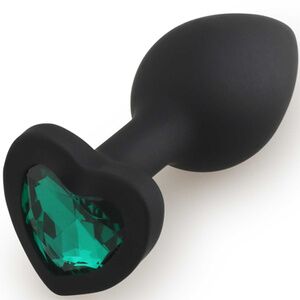 Анальная пробка Play Secrets Silicone Butt Plug Heart Shape Small, черный/темно-зеленый