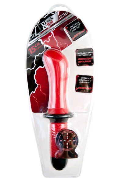 Анальный стимулятор Black & Red by TOYFA с вибрацией, силикон, красный, 27 см