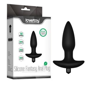 Анальная пробка Lovetoy с вибрацией Silicone Fantasy Anal Plug