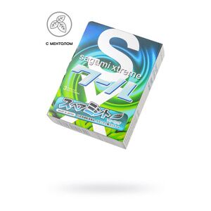 Презервативы Sagami Xtreme Mint латексные, с ароматом мяты 3шт