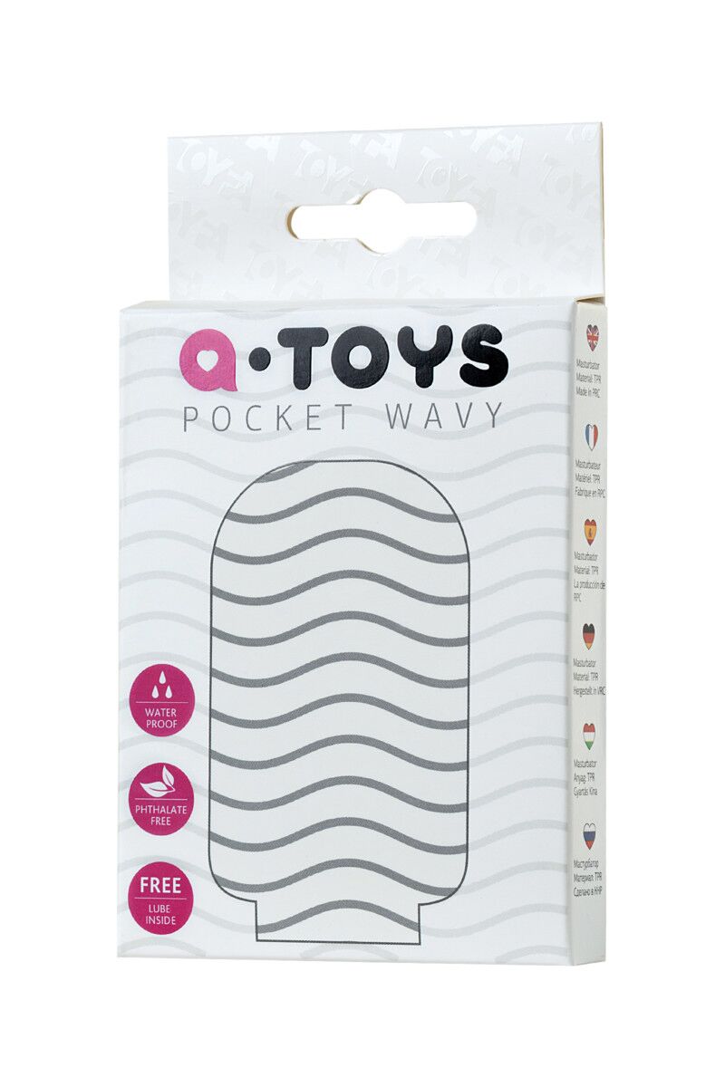 Мастурбатор TOYFA A-Toys Pocket Wavy, белый, 7,8 см