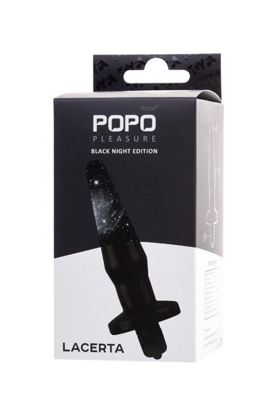 Анальная втулка TOYFA POPO Pleasure Lacerta с вибрацией, черная, 12,1 см